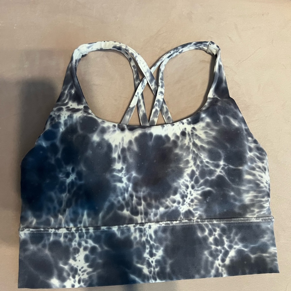 lululemon athletica Tie-Dye Sports Bra - Blue and White